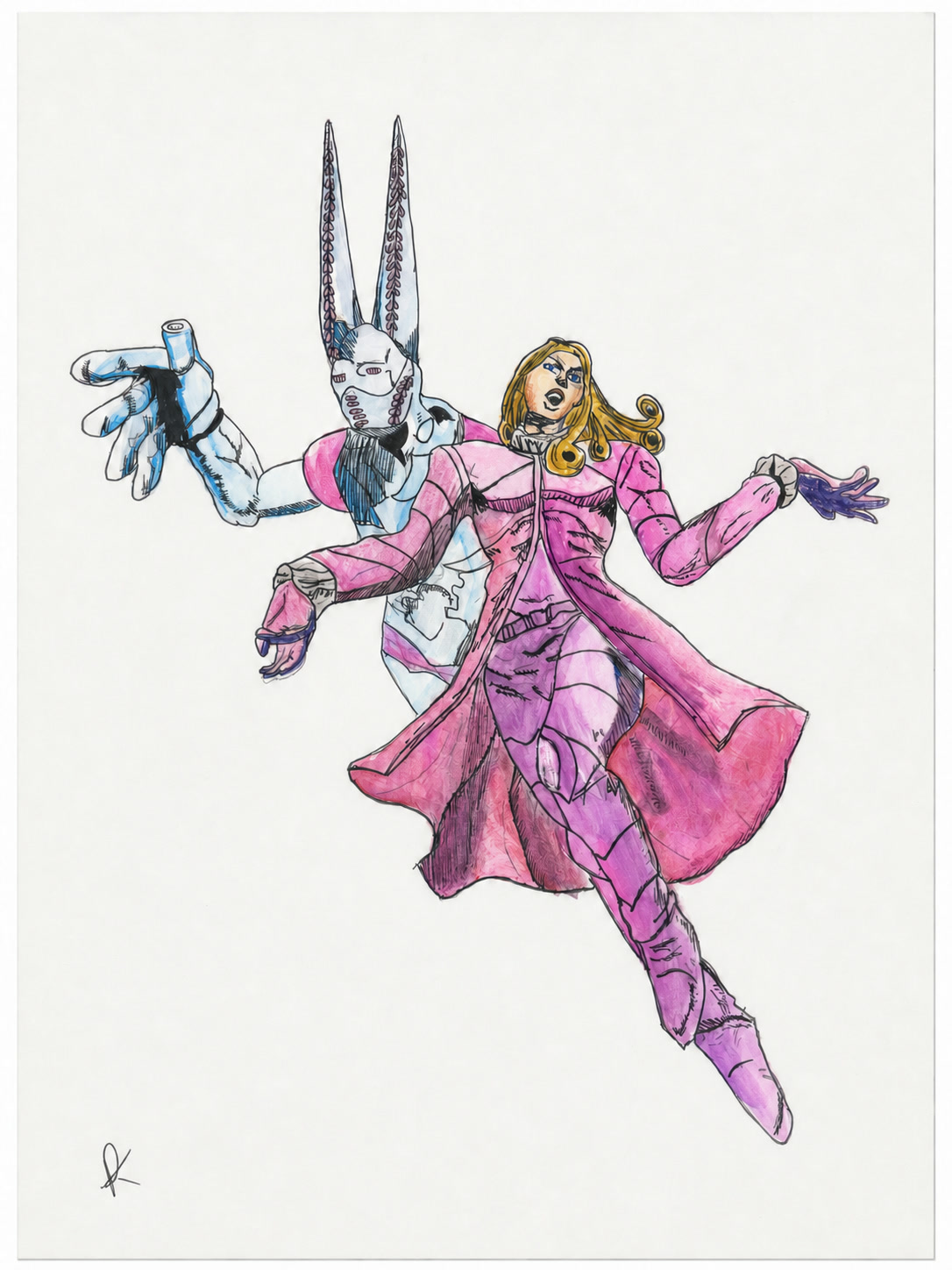 Funny Valentine original drawing with artist signature