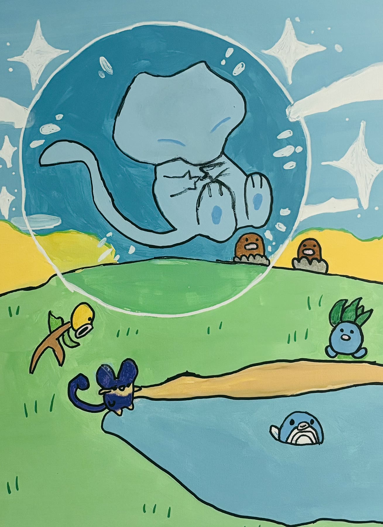 Bubble Mew original painting