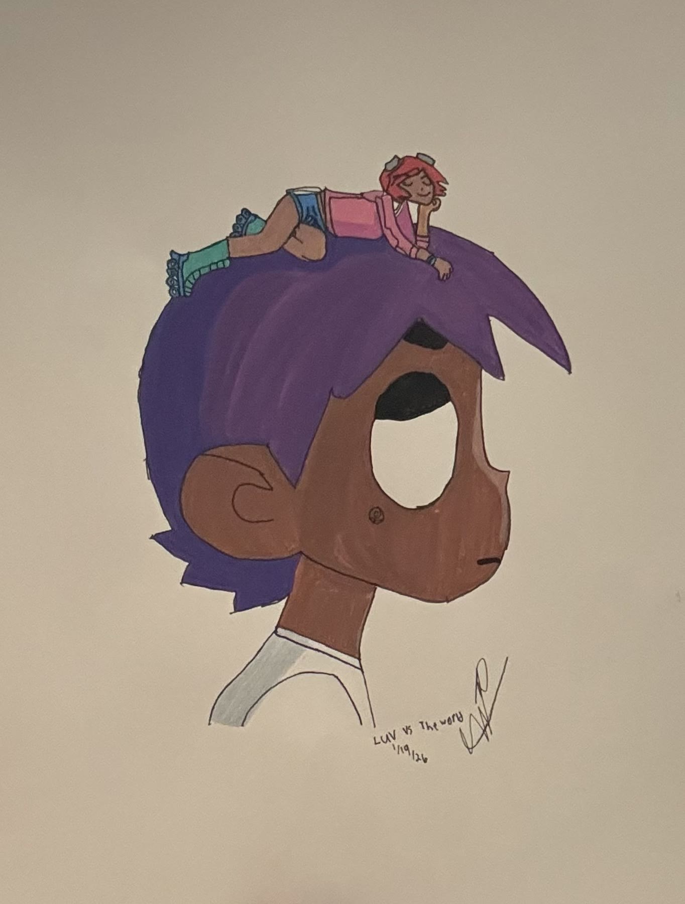 Luv vs the World original drawing