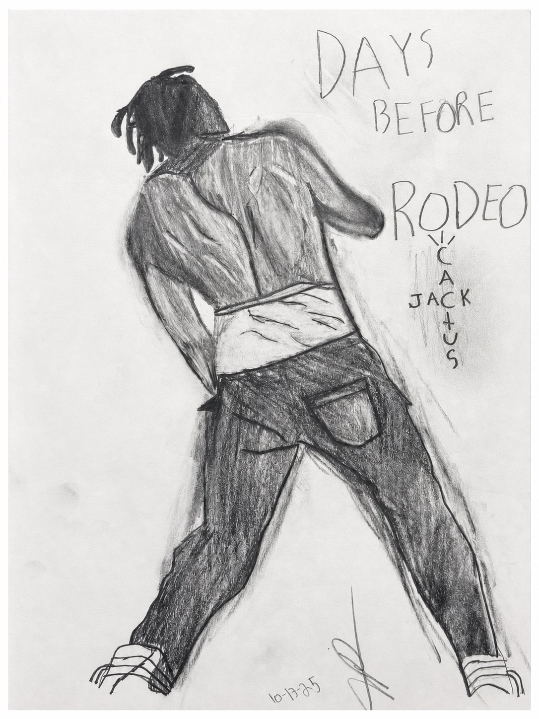 Complete Days Before Rodeo drawing with the artist's signature